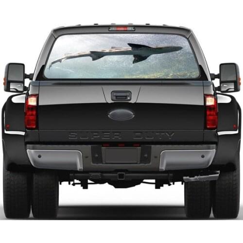 Creative 3D Rear Window Graphic Decal Undersea Shark Car Truck SUV Wallpaper mural Wall Print Decal Photo Wall Deco