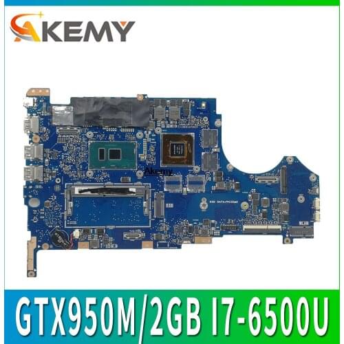Laptop Motherboard For ASUS Q534U Q534UX Q534UQ Q534UQK Mainboard with GTX950M/2GB Video card I7-6500U 8GB RAM