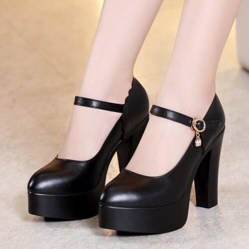 2019 cheongsam catwalk model shoes waterproof platform thick with muffin thick bottom small size womens shoes shallow