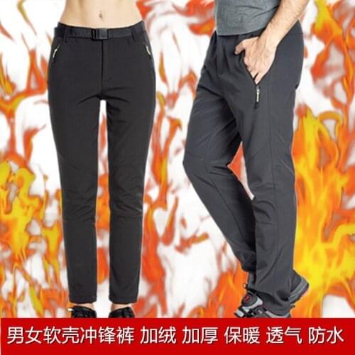 Men Winter Fleece Waterproof Outdoor Hiking Pants Softshell Camping Trekking Climbing Training Male Trousers 6XL