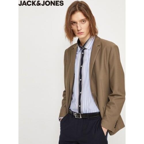 JackJones Mens Slim Fit Pure Color Business Casual Vintage Suit Jacket| 220108505