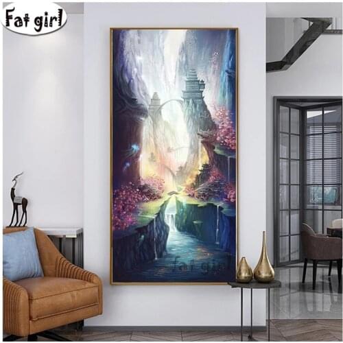 5D Diy diamond painting kit cross stitch landscape paintings Scenes Full square round drill Diamond embroidery Mosaic wall art