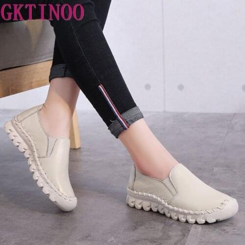 2021 New Womens Handmade Shoes Genuine Leather Flat slip-on Mother Shoes Woman Loafers Soft Single Casual Flats Shoes Women