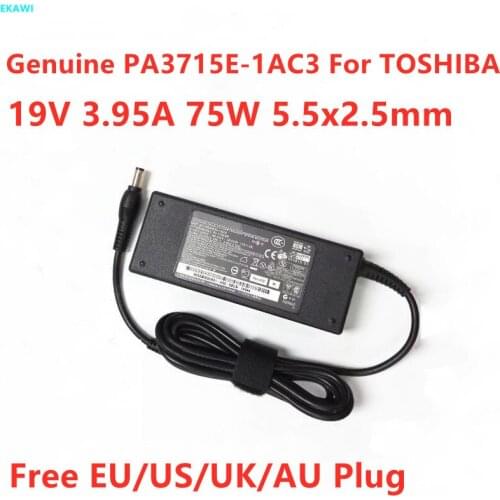 Genuine PA3468E-1AC3 19V 3.95A 75W 5.5x2.5mm PA3715E-1AC3 AC Adapter For TOSHIBA Satellite A100 M60 M65 U400 L700 Laptop Charger