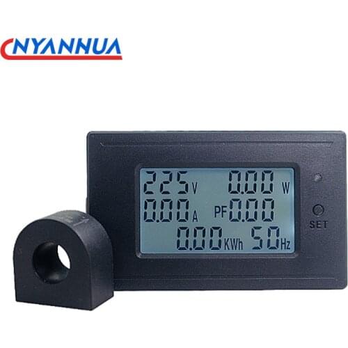 PA-100 AC Power Monitor Voltage Current Frequency Power Factor Electricity Panel Meter 100A Overload Alarm