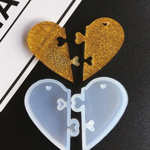 Heart Locks for Lovers Pendant Liquid Silicone Mold DIY Epoxy Resin Mould Jewelry Accessory Making Tools Dropshipping Wholesale