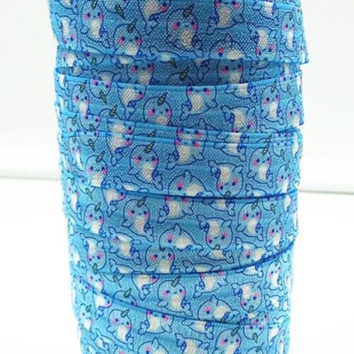 Q&N ribbon wholesale/OEM 5/8inch 170821003 cartoon printed folded over elastic FOE 50yds/roll free shipping