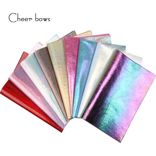 Cheer bow Rainbow Faux Synthetic Leather Burst Crack DIY Decorative Garment HairBow HandBag Shoes Synthetic Leather Fabric Sheet