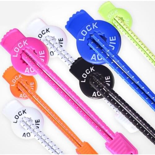 Reflective Sport Shoelaces Running Hiking No Tie Visible lazy Safty Lock Shoe Laces Marathon Round Elastic Riding Shoestrings