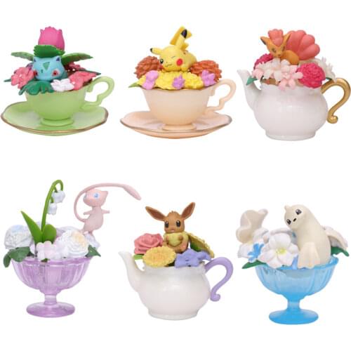 Tomy Blind Box Action Figure Children Gifts Pokemon Pocket Monsters Pikachu Articuno Eevee Figure Elf Doll Flower Pot Scenes Toy