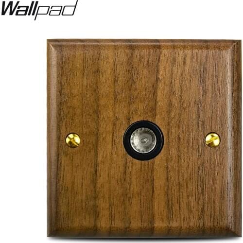 TV Socket Wallpad Real Wood Panel Television Jack 86*86mm