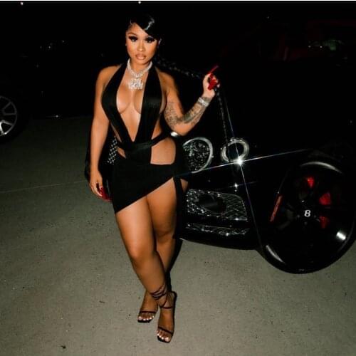 Adogirl Bandage Halter Crop Top And High Waist Skirt Women 2 Piece Set Sexy Club Party Matching Set Streetwear Outfits Tracksuit