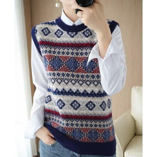 Sweater Vest Women Striped Loose V-Neck Autumn Korean Preppy-Style Vintage All-Match Fashion Knitted Students Sleeveless Leisure