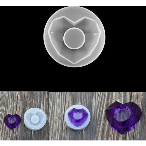 1ps 3D Ashtray Mold Heart Shape Container Handmade UV Epoxy Resin Silicone Mold Home Decor Craft Jewelry Making Findings