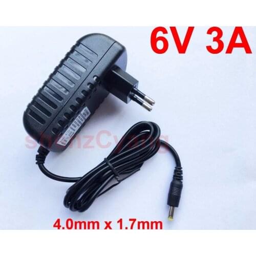 1PCS 6V3A High quality IC solutions DC 6V 3A Switch power supply,6V 3000mA 18W LED power adapter, EU plug 4.0mm x 1.7mm