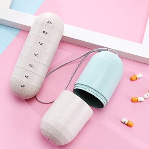 1Pc 7 Day Pill Box Pill Travel Box Portable 1 Week Pill Dispenser Organiser Storage Case