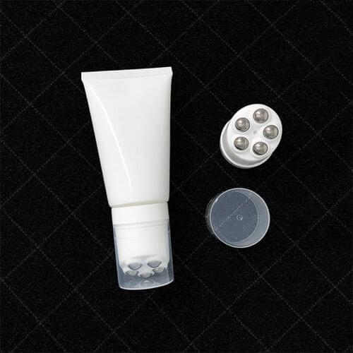 150ml Black/White Soft Tubes Refillable Squeeze Tube Empty Roll On Bottle With Five Balls Essence Oil Lotion Pump Bottle 30pcs