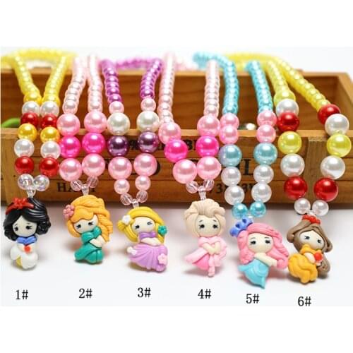 20 Set Childrens Jewelry Fashion Pearl Necklace Set Cute Princess Girl Bracelet 2-Piece Set