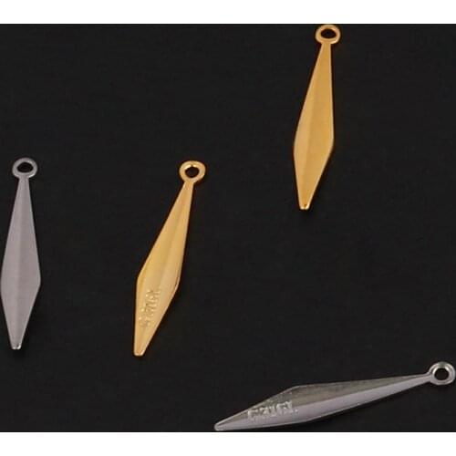 20pcs/Lot 20*3.5mm Stainless Steel Geometric Pointed cone pendant Connector Blank Charms Pendants For Diy Jewelry Making parts