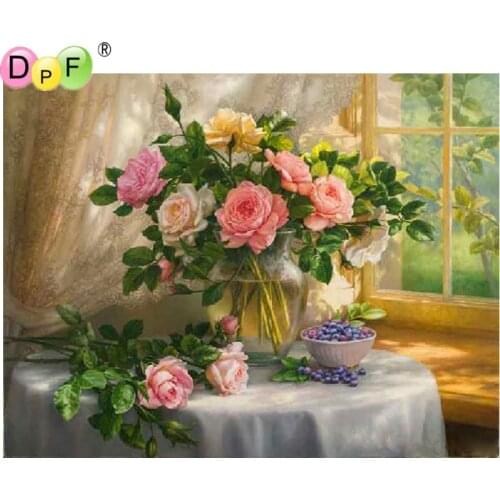 DPF DIY Blueberry flower diamond mosaic square crafts diamond painting cross stitch diamond embroidery home decor wall painting