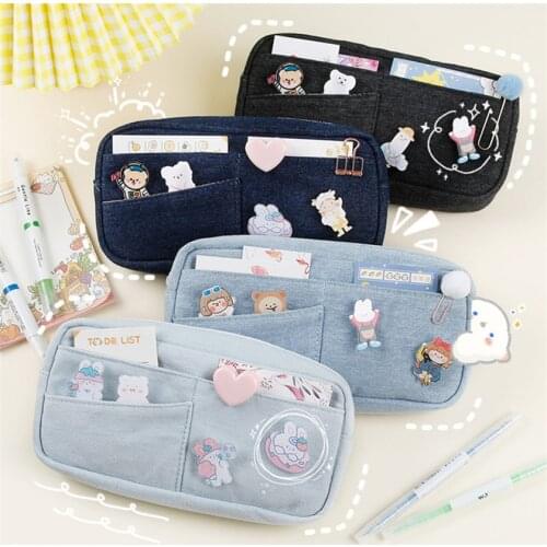 Pencil cases kawaii Retro pencil case school supplies material escolar Pencilcase Large Capacity cute trousse estuche stationery