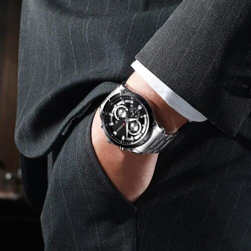CURREN Creative Design Watches Men Luxury Quartz Wristwatch with Stainless Steel Chronograph Sport Watch Male Clock Relojes
