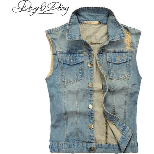 Мужские джинсовые жилеты DAVYDAISY China At AliExpress