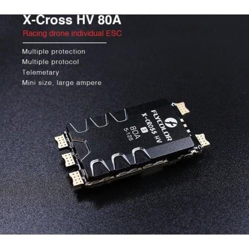 Flycolor X-Cross HV 80A 5-12S BLHeli32 Telemetry Brushless ESC for RC FPV Racing Freestyle Long Range Multicopter