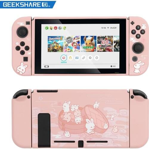Geekshare Cartoon Cute Nintendo Switch Steamed Bread Rabbit Dessert Fairy League Cover Back Soft Shell For Nintendo Switch