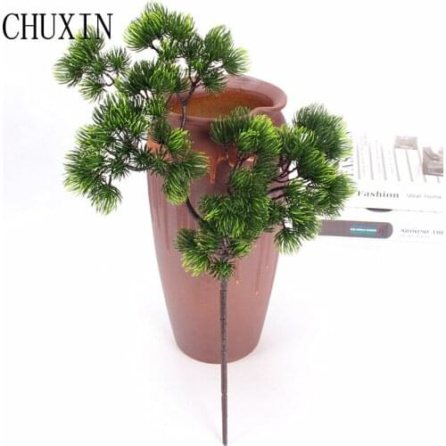 Simulation cypress leaf pine branch home living room hotel green plants decoration cabinet balcony decoration fake pine needle