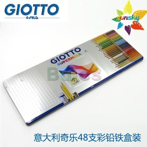 46 color italy OEM GIOTTO hand painting color pencil professtional artist oily colored pencil scholar Colored fine art set tin