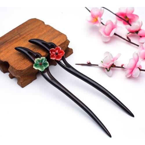 Exquisite flower sandalwood hair accessories for women Wedding hair accessories jewelry 2019 Vintage hair stick hairpin chinese