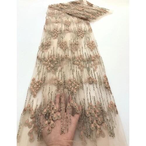 Exquisite grape bunch embroidery with heavy bead tube, French tulle lace, suitable for ladies dress skirts