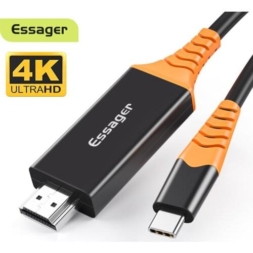 Essager USB Type C to HDMI-compatible Cable Thunderbolt Converter For MacBook iPad Pro USB-C HDMI-compatible 2.0 4K Adapter