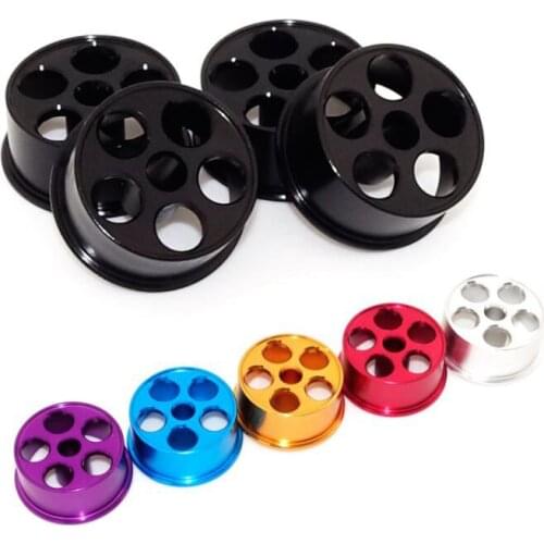 4 Pcs Middle Diameter Aluminum Alloy Wheels Metal Wheel Hub for Tamiya Mini 4WD Car Model 94733/94710