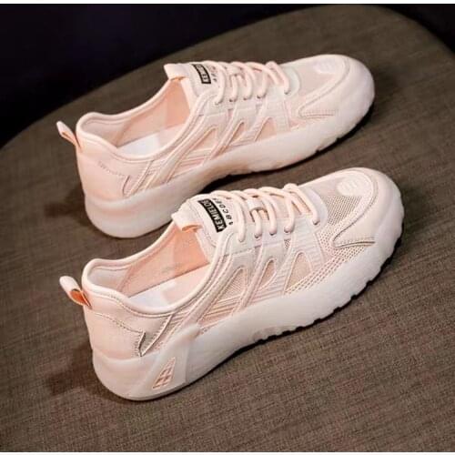 Little White Shoes Female 2021 Summer New Leather Wild Jelly Old Shoes Ultralight Mesh Breathable Sports Running Shoes