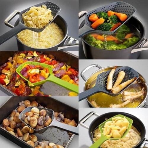 Kitchen Utensil Gadget Accessories No-stick Drain Colanders Shovel Strainers Veggies Water Leaking Kitchen Cooking Tool Supplies