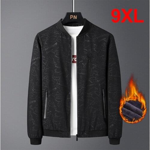 9XL Big Size Jackets Men Oversize Jacket Windbreaker Solid Color Autumn Thick Jacket Coat Casual Fashion Outwear Plus Size HX809
