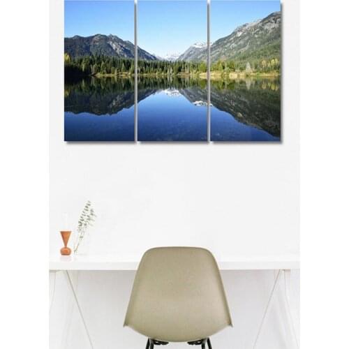 Silent Lake and Snow Mountain 3p KIT Canvas Painting Modern Home Decoration Living Room Bedroom Wall Decor Picture