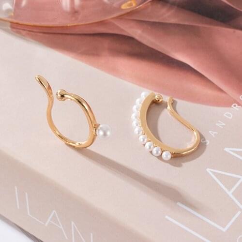 2021 New Elegant Statement Metal Simulated Pearl Earrings For Woman Fashion Jewelry Luxury Wedding Party Earrings Brincos