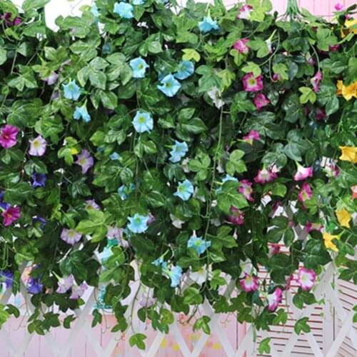 Festival Artificial Morning Glory Garland Plants Vine Fake Foliage Flowers Home Decor Plastic Artificial Flower Rattan String