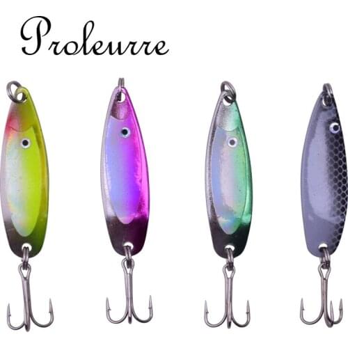 4pcs/lot 50mm 6.7g Fishing Lures Wobbler Spinner Baits Spoon Artificial Bass Hard Sequin Paillette Metal Steel Hook Tackle Lures