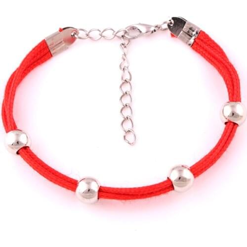 Simple Design Chinese Lucky String Link Chain Bracelet Beads Charm Bracelets Jewelry for Woman