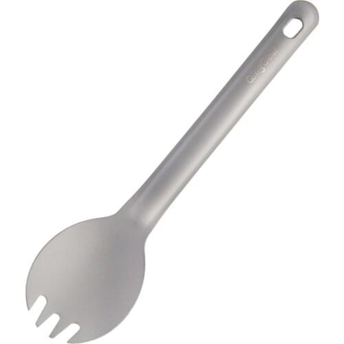 QingGear Titanium Ultralight Spork Spoon and Fork Combo Outdoor Camping Flatware Untesil