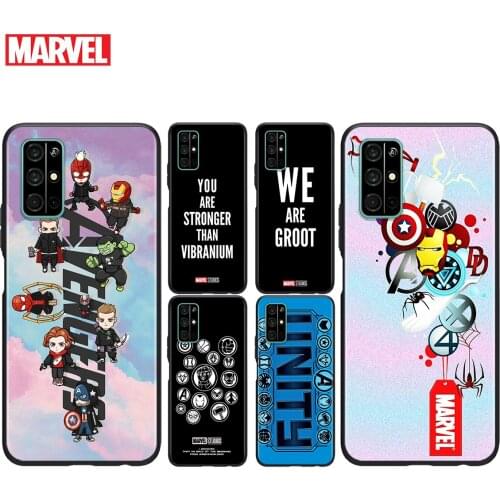 Silicone Cover Marvel Avengers cute text logo For Honor V30 View 20 V20 30i 30S 30 20S 20E 20i 20 Lite Pro Plus Phone Case