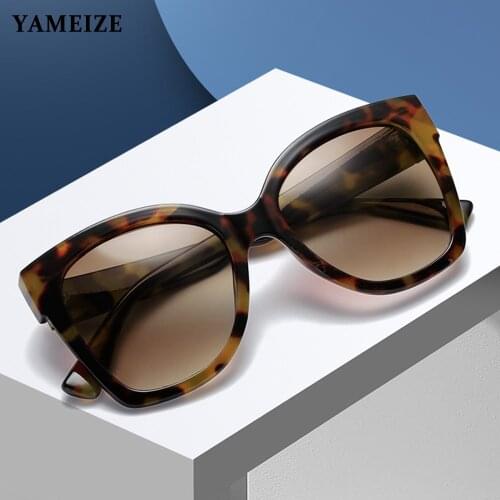 YAMEIZE Fashion Cat Eye Oversized Sunglasses Men Women Luxury Design Vintage Sun Glasses Female Square Eyewear Lentes De Sol