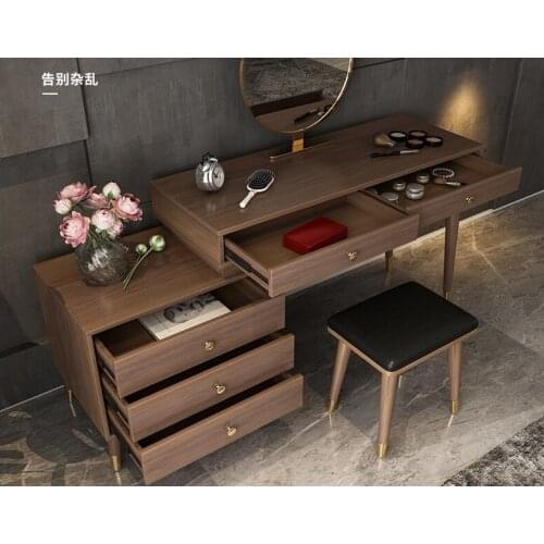 Dressing table and storage cabinet in one modern luxury bedroom computer makeup table