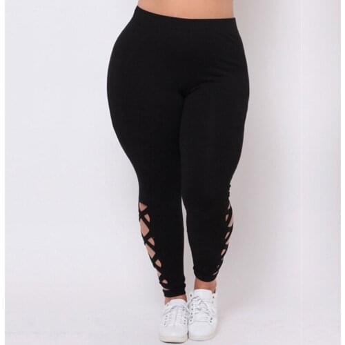 High Quality 2021 Fashion Casual Women Side Lace Up Pencil Pants Sexy Cross Bandage Trousers L