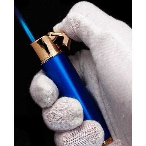 Cigar Lighters Windproof Blue Flame Jet Torch Lighter Refillable Butane Gas Metal Lighter For Men Gadget
