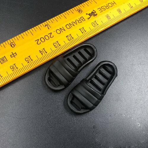 1/6 Scale Guerrillas Black Plastic Slipper Model for 12" Action